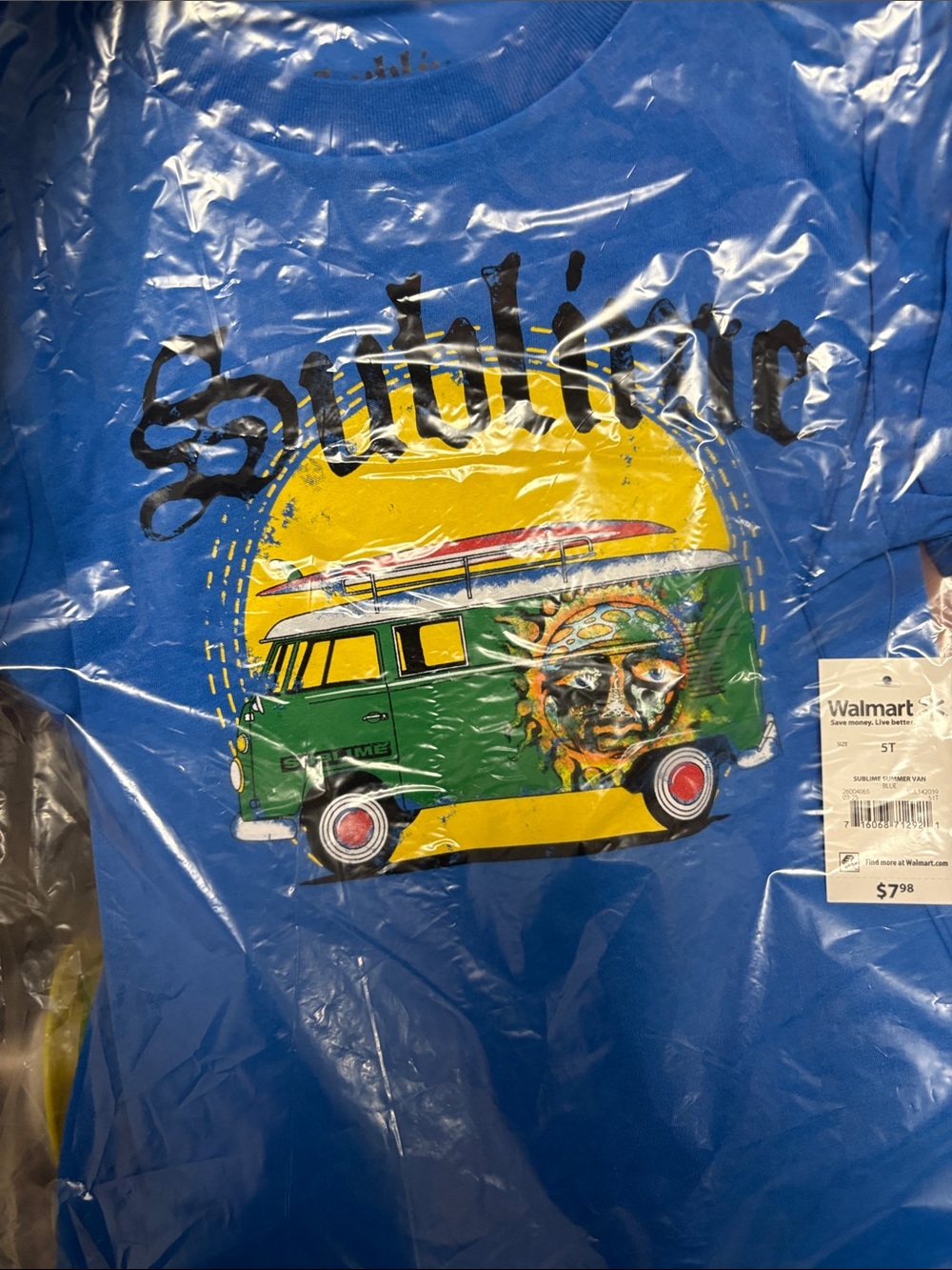Blue Kids Tee with Colorful Van Graphic